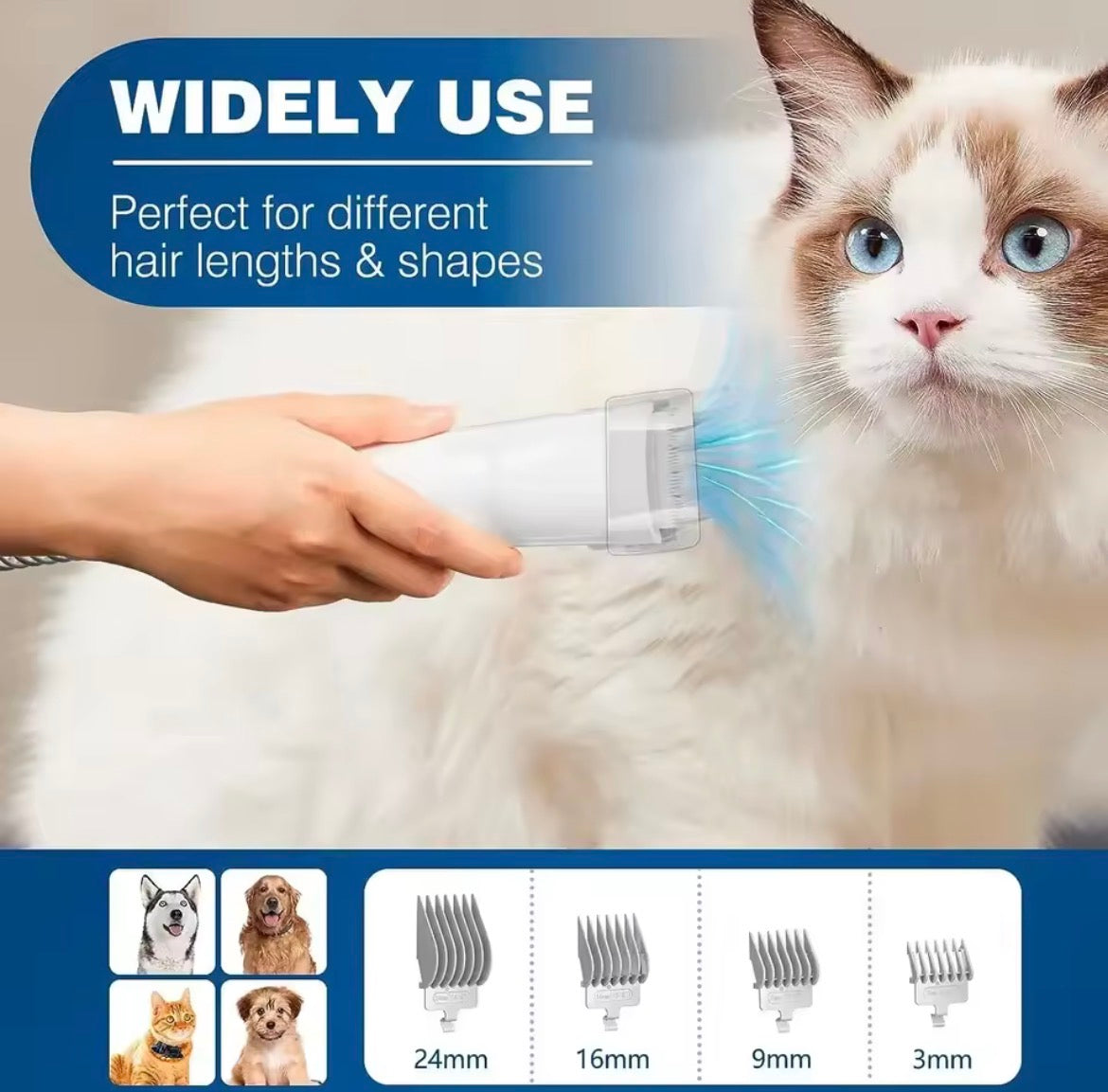 Pet Grooming Vacuum Cleaner Set