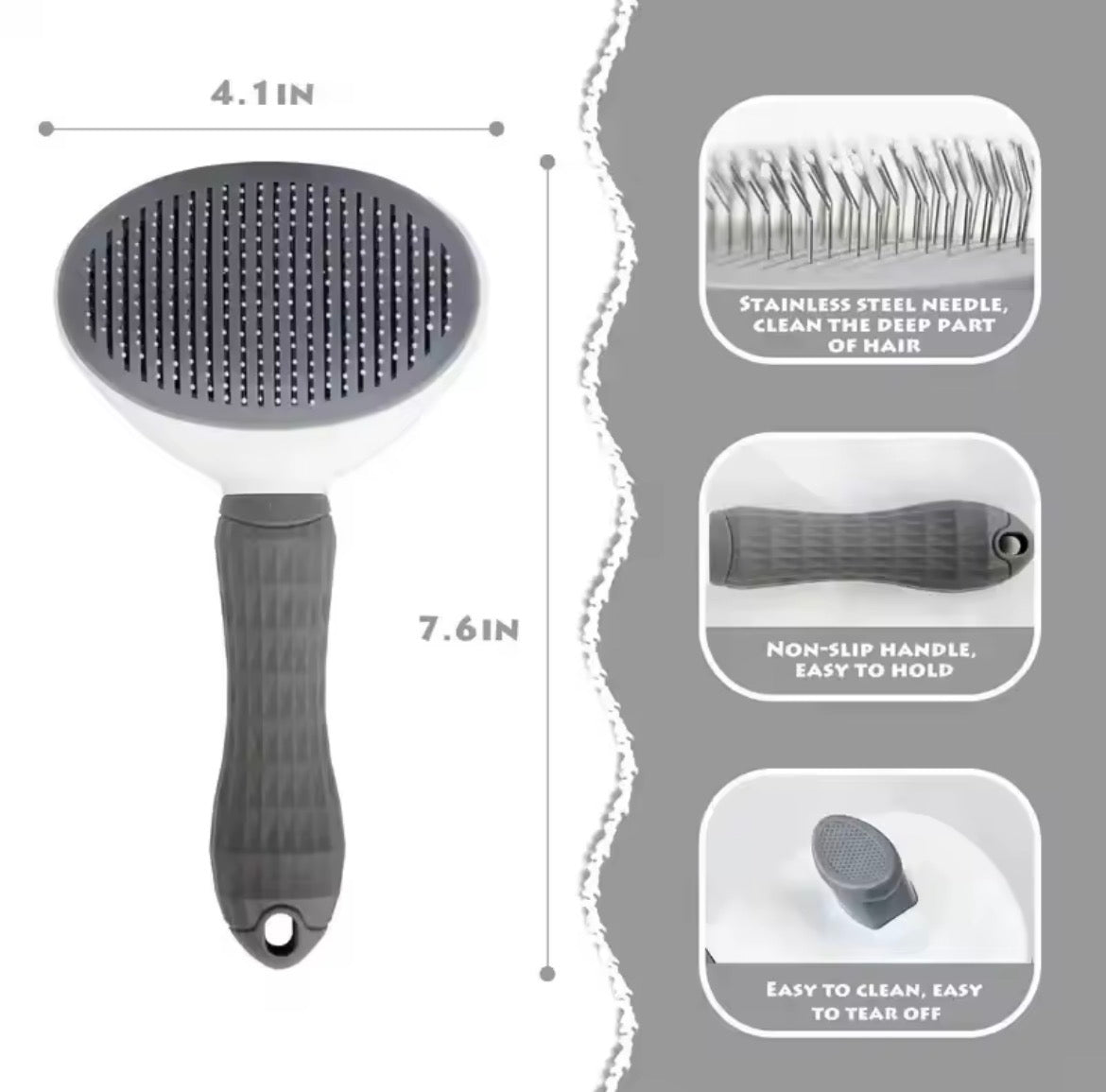 Self-Cleaning Pet Grooming Brush