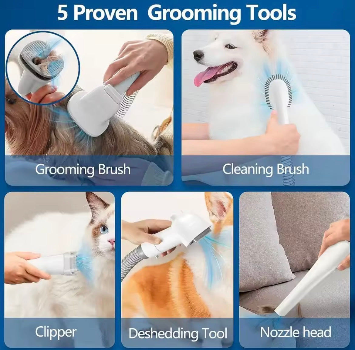 Pet Grooming Vacuum Cleaner Set