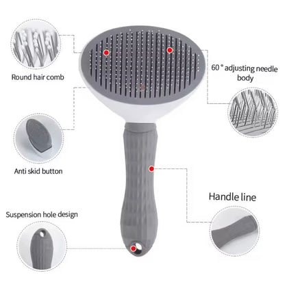 Self-Cleaning Pet Grooming Brush